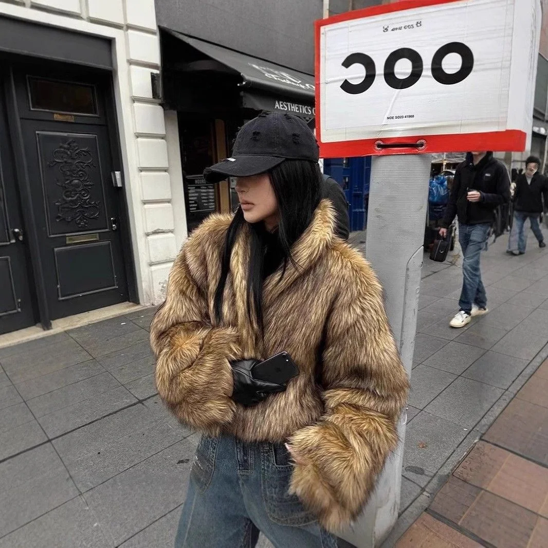 

Street Sle ort Fur Jaet, женское осенне-зимнее новое модное пальто из искусственного меха, теплое пальто с капюшоном, длинное свековое пальто с застежкой на талии