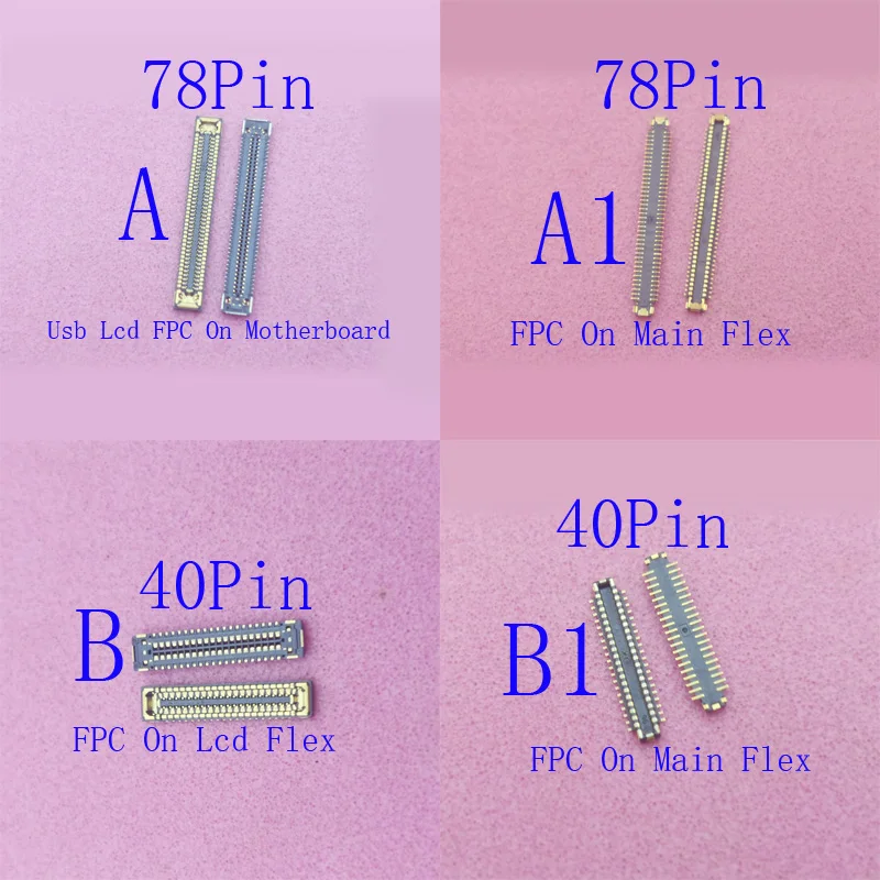 2-50Pcs Lcd Display FPC Connector Plug Usb Charger For Samsung Galaxy A36 A56 A566 A54 A24 A245 A34 A346 A546 M35 M34 40 78 Pin