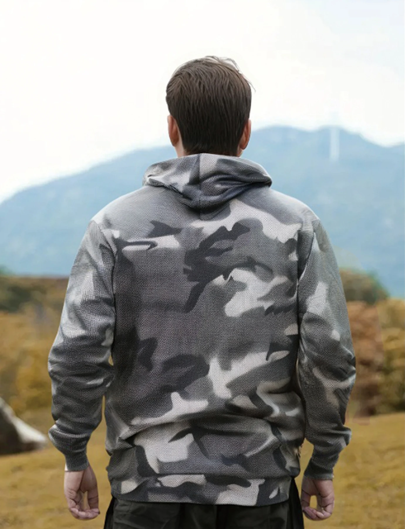 Men\'s camo pattern Winter fleece Outdoor Military Military style Wilderness Hunting Sweatshirt Full zip hoodie coat for men