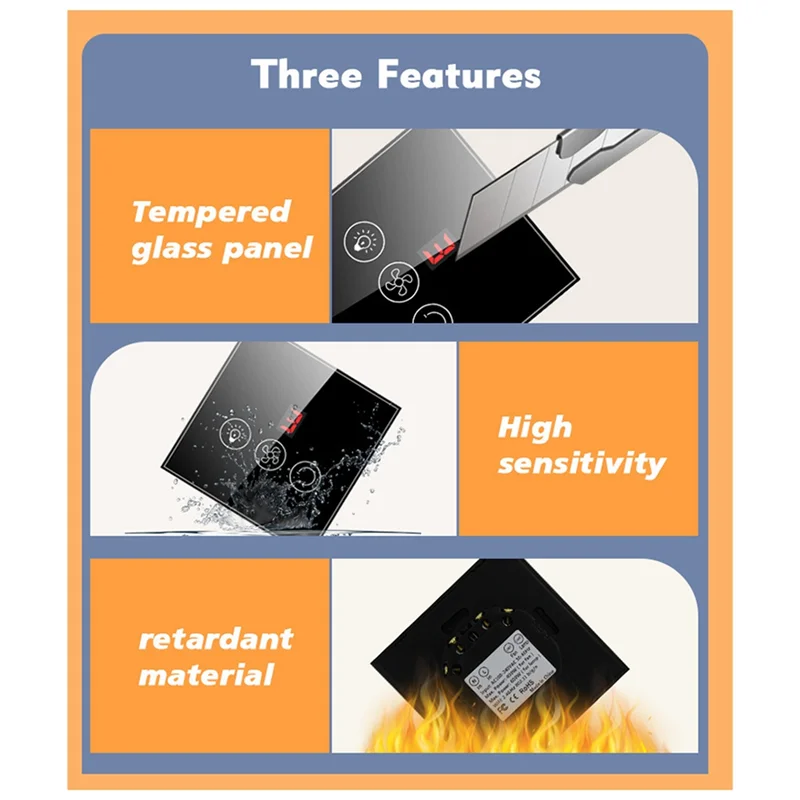 ABHB-Tuya Smart Switch Controller EU Plug Ceiling Fan Lamp Switch Remote APP Control Speed Works With Alexa Google Home