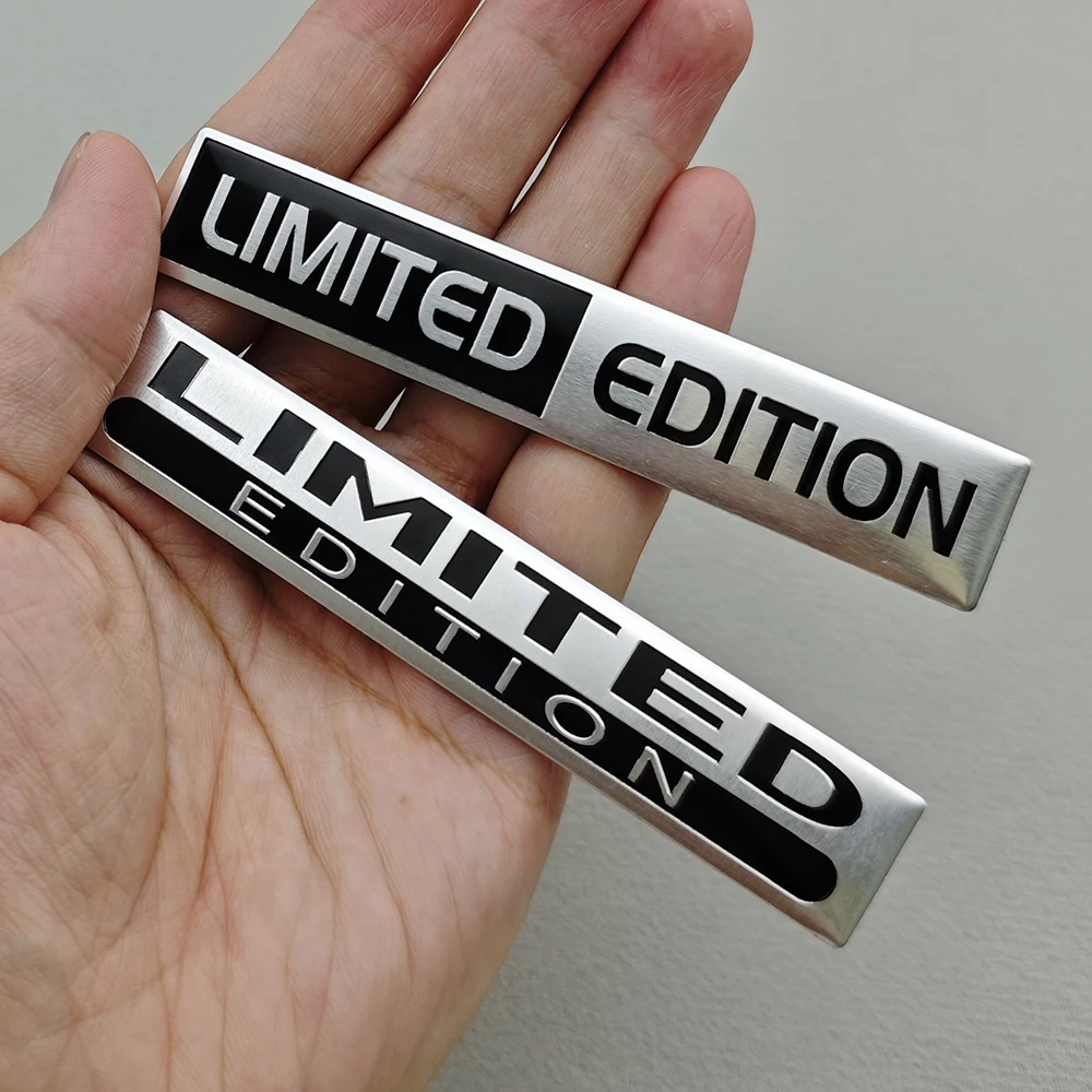 

2 шт. металлический алюминиевый логотип LIMITED EDITION, эмблема 3D Chorme, серебристый, черный, красный, автомобильная наклейка, значок на крыло, багажник, наклейка, автомобильные аксессуары