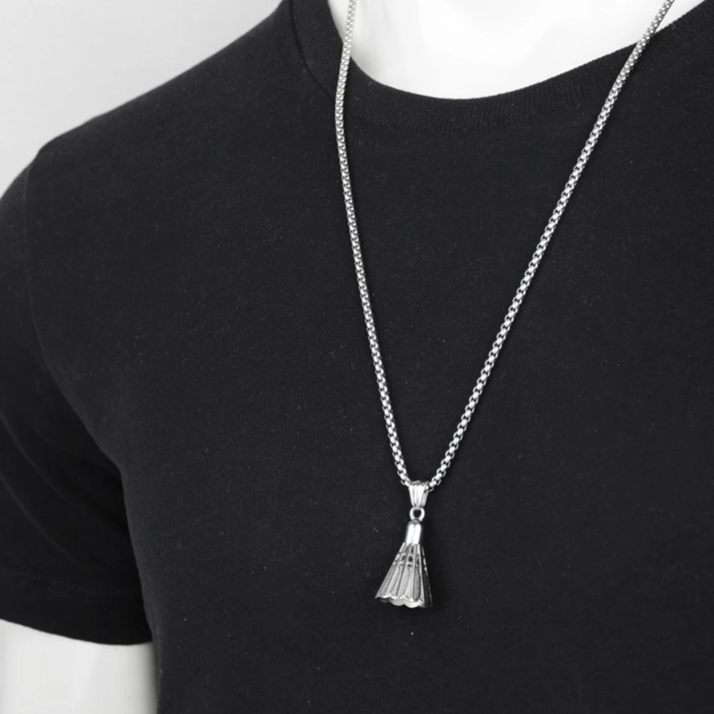

s Badminton Stainless Steel Neck Chain For Men Sports Style Male Pendant Chain Necklaces for Men Home Car Decoration