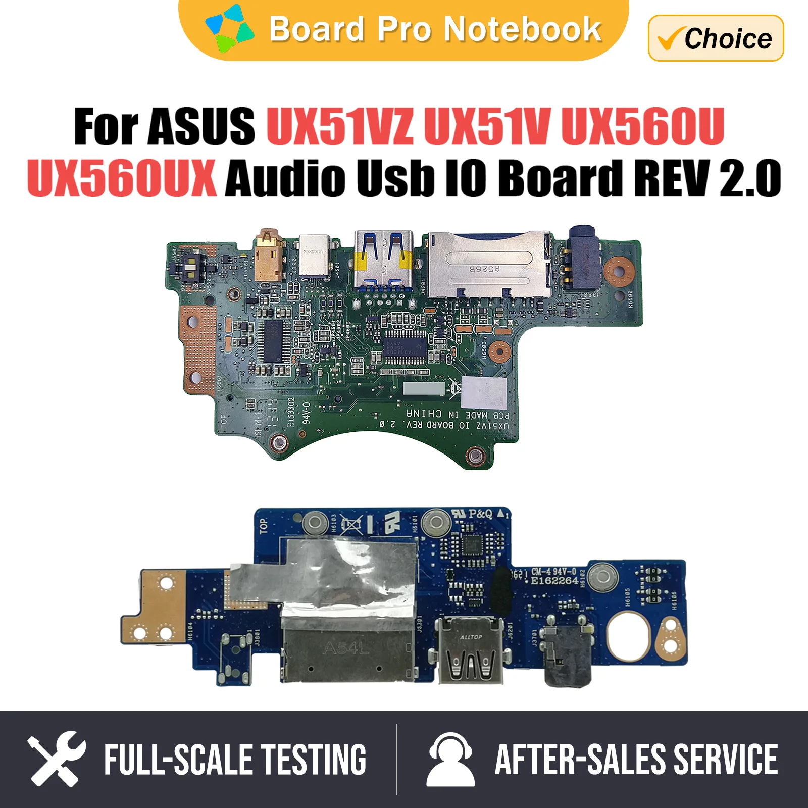 

For ASUS UX51VZ UX51V UX560U UX560UX UX560UA Q534UX Laptop Audio Usb IO Interface Board REV 2.0 100% Tested Fast Ship