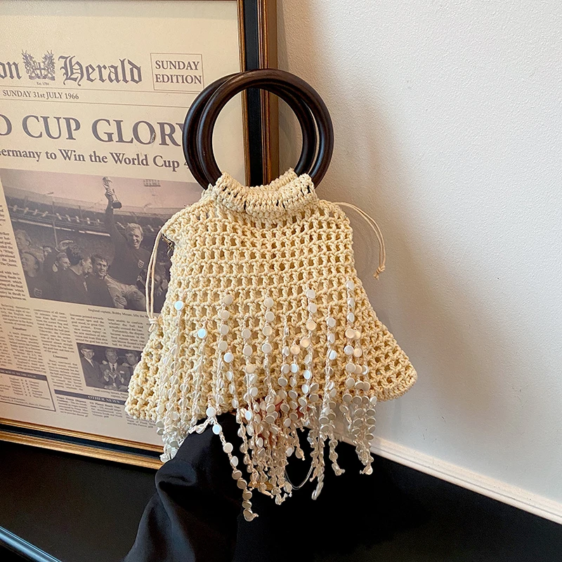 Boho handgebreide tas met kwas - Women'S Bags Holiday recensie en prijs