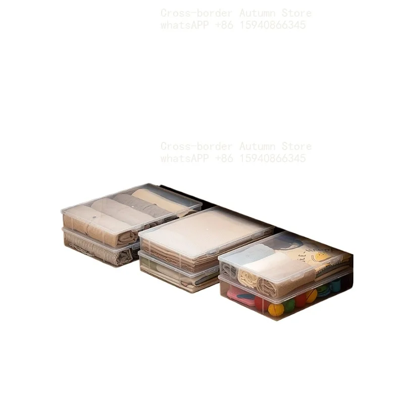 Flat Rectangle Under Bed Storage Box Thin Underbed Clothes Organizer For Underwear Socks Sundries