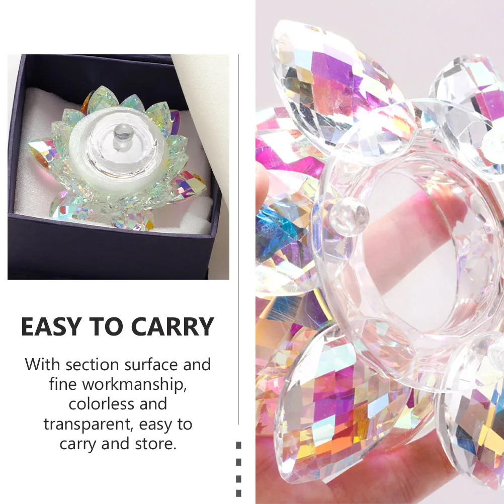 Lotus Shaped Crystal Nail Art Cup Premium Transparent Manicure Liquid Powder Mixing Bowl for Acrylic Nails Reusable Pen Wash