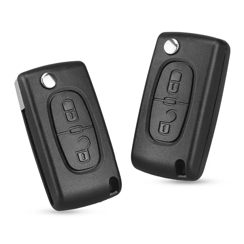 2 Buttons Remote Car Key Shell For Peugeot 107 207 307 307S 308 3008 407 607 Replacement Flip Auto Body Kits Car Accessories
