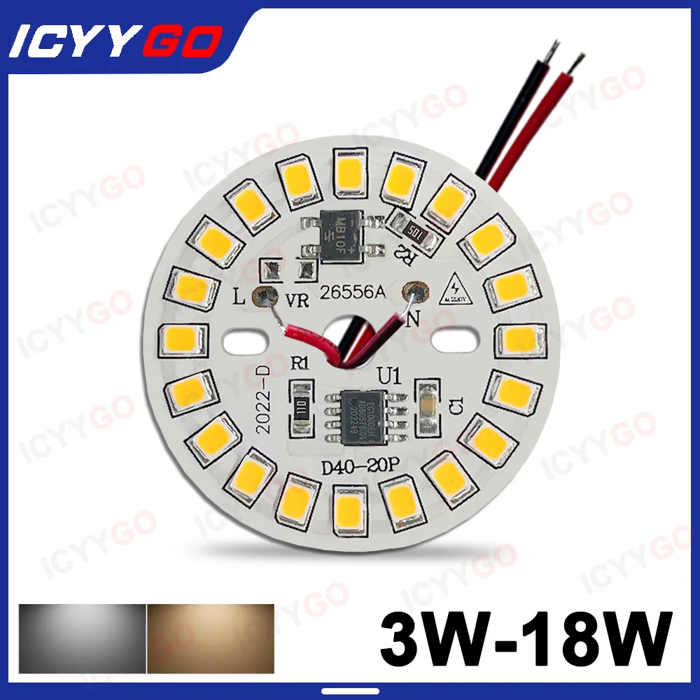 1 Piece LED Light Panel  12W 15W 18W 3W 5W 7W 9W AC220V LED PCB Without Driver PCB Aluminum Substrate DIY Round Light Bulb