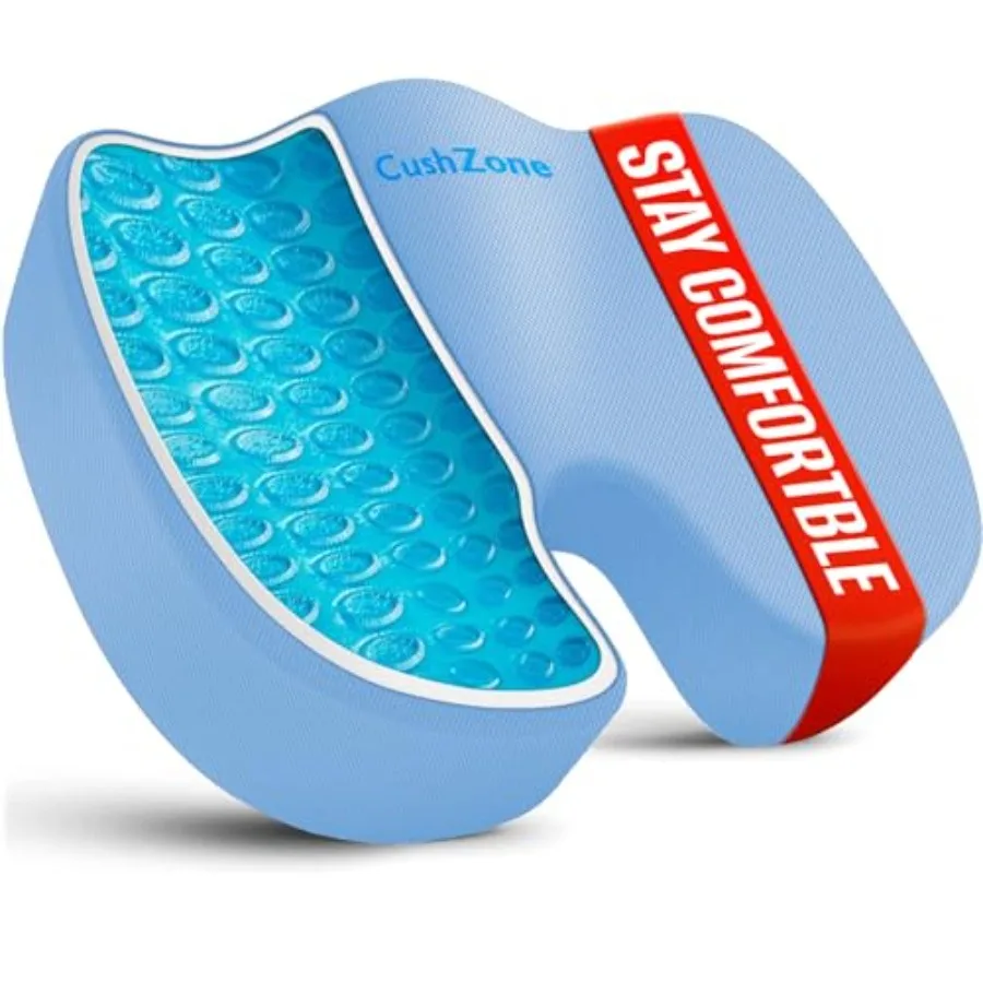 

Подушка для офисного кресла с охлаждающим гелем и улучшенной пеной с эффектом памяти для длительного сидения - облегчение боли в спине, ишиасе, копчике и хвостовом костце