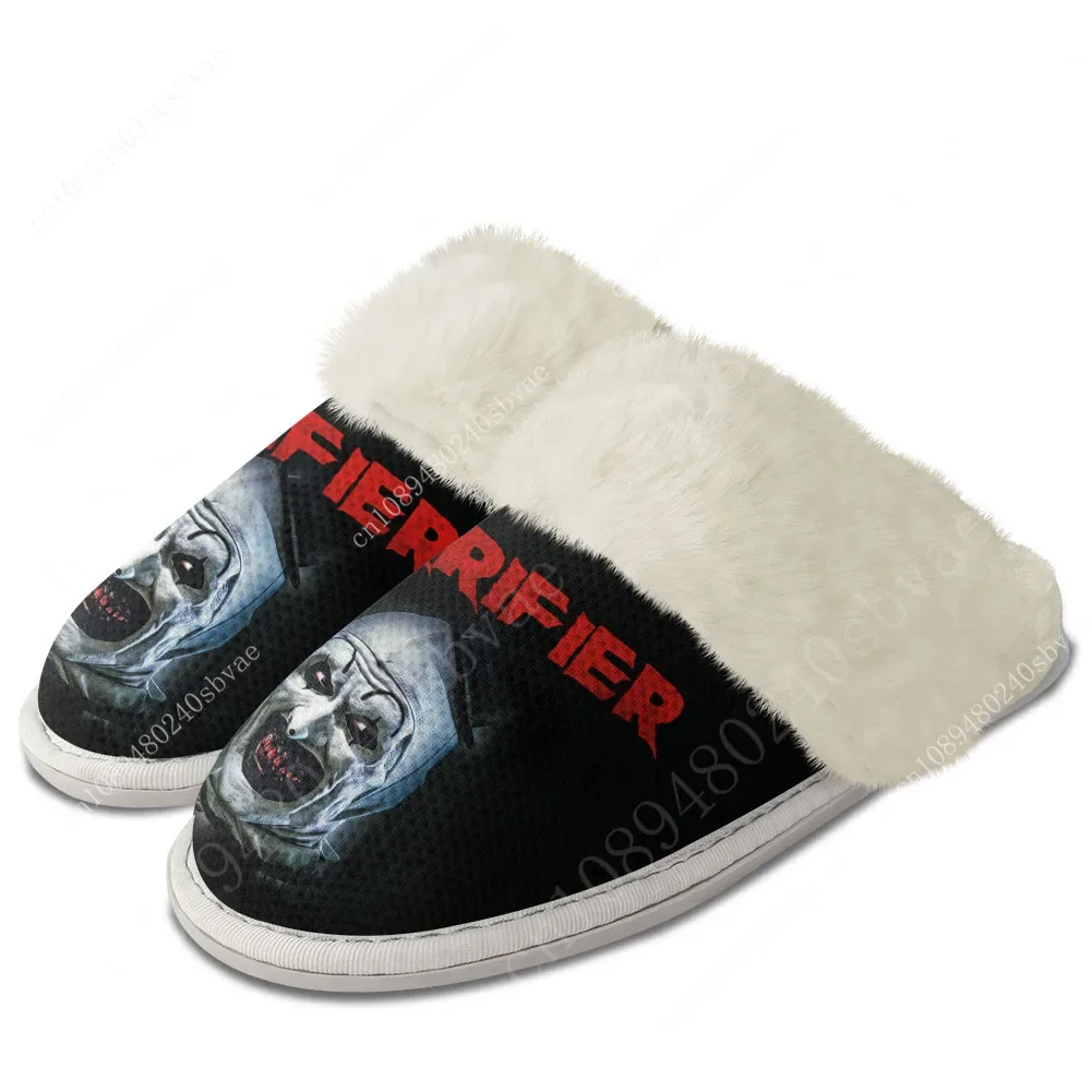 

Terrifier Clown halloween Shoes Custom Slippers Mens Womens Home Cotton Plush Bedroom Casual Custom Thermal Lightweight Slipper