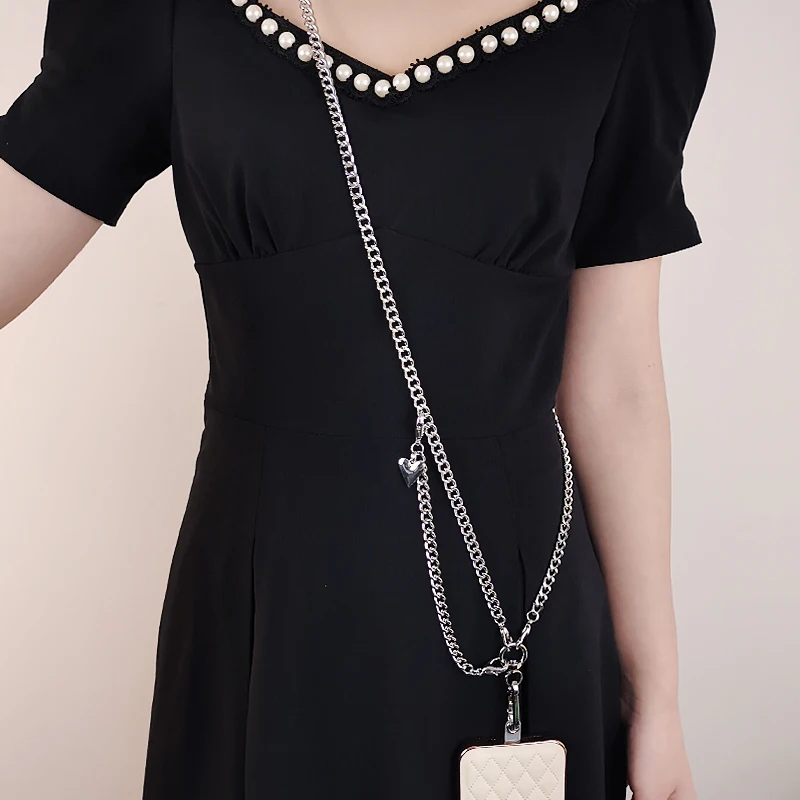 Crossbody Long Can Be Shoulder Keel Hanging Chain Pendant Mobile Phone Lanyard Metal Chain Removal Hook Anti-lost Universal