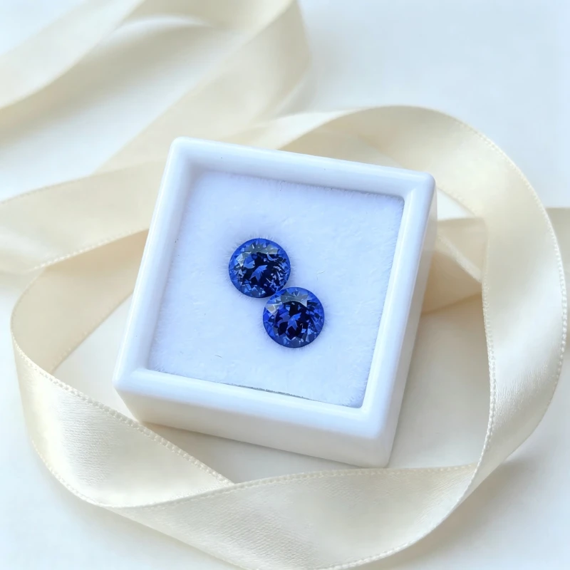 Künstlicher Edelstein Kobaltspinel Runde Form Zertifikat DIY Schmuck – Detail 3