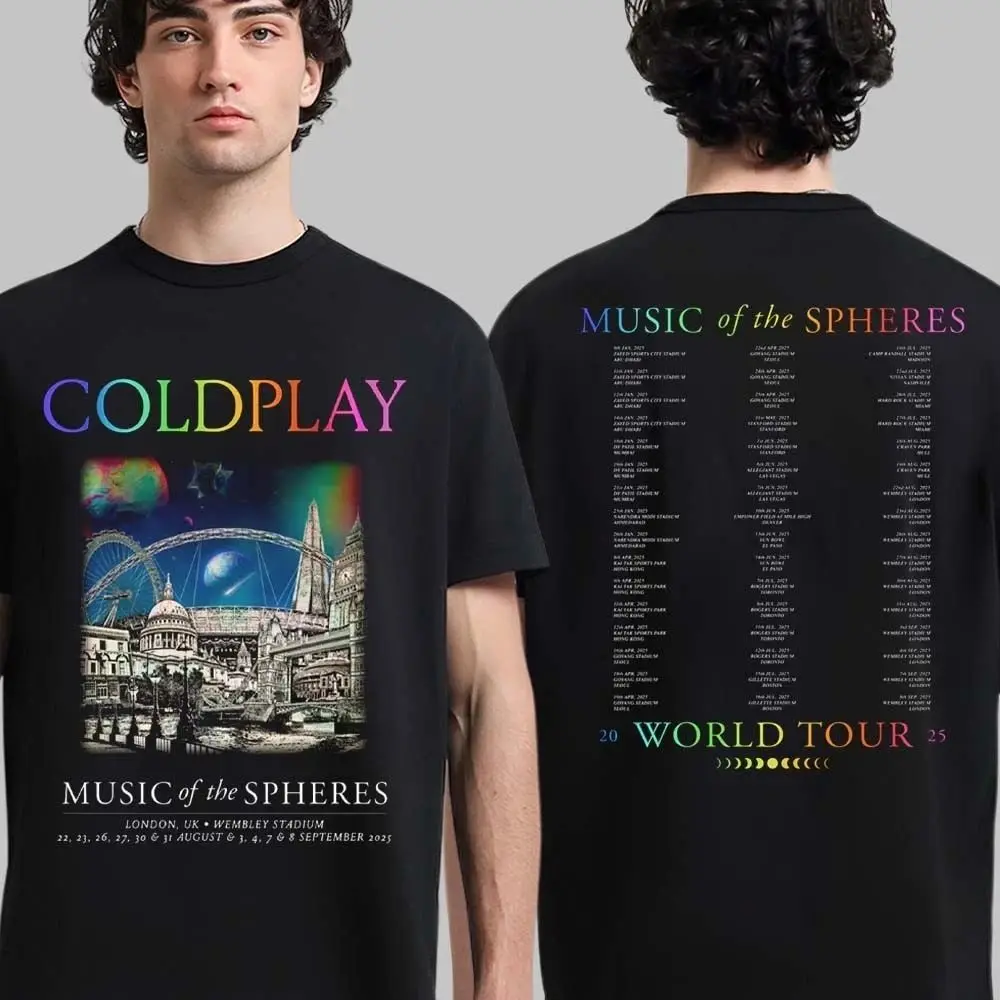 Camisetas Y2k Hip Pop Coldplay London Music of The Spheres Tour Tee 2025 en el estadio de Wembley en 22 23 Top Unisex