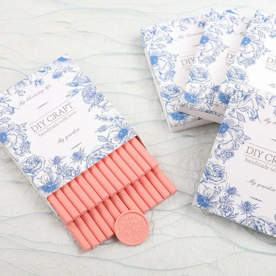 フラミンゴピンクのシーリングワックススティック26本入り グルーガン用シーリングワックススティック シーリングワックススタンプ 結婚式招待状 手紙 封筒 カード クリスマス用