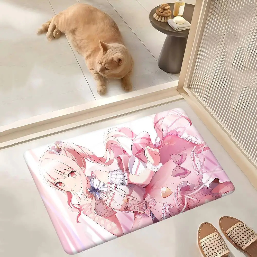 سجادة حمام Akiyama Anime Mizuki لتزيين غرفة الأطفال وغرفة النوم والشرفة ومضادة للانزلاق وبساط ترحيب لغرفة المعيشة #4