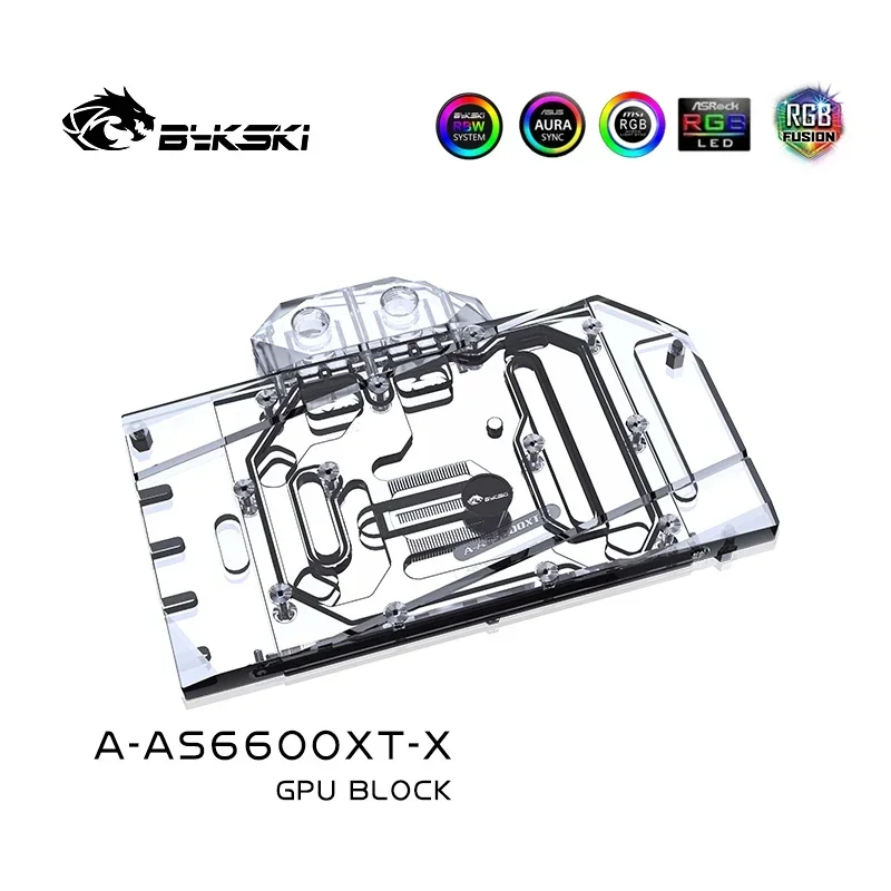 Bykski GPU Water Block สําหรับ ASUS DUAL Radeon RX 6600 XT O8G OC Edition การ์ด/ASUS ROG Strix Radeon RX 6600 XT OC A-AS6600XT-X