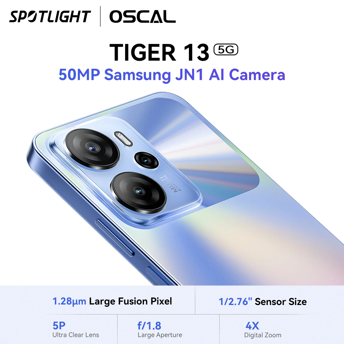 Сотовый телефон OSCAL TIGER 13, 6,67-дюймовый IPS-дисплей, смартфон 5G, Unisoc T760, 8 ГБ + 256 ГБ, камера AI 50 МП, мобильный телефон NFC, 5000 мАч