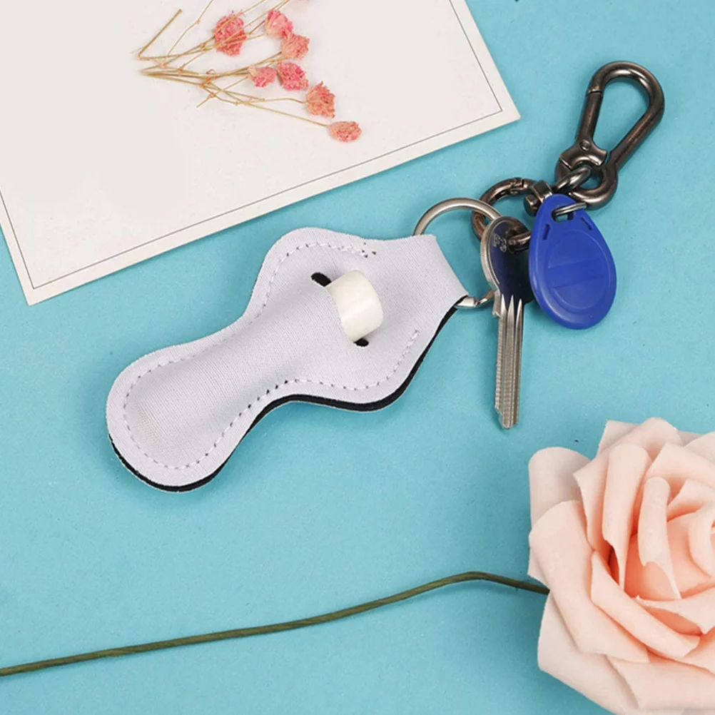 Portachiavi con custodia per rossetto da 4 pezzi Porta balsamo per labbra in neoprene premium Custodia da viaggio compatta per organizer per trucco lucidalabbra