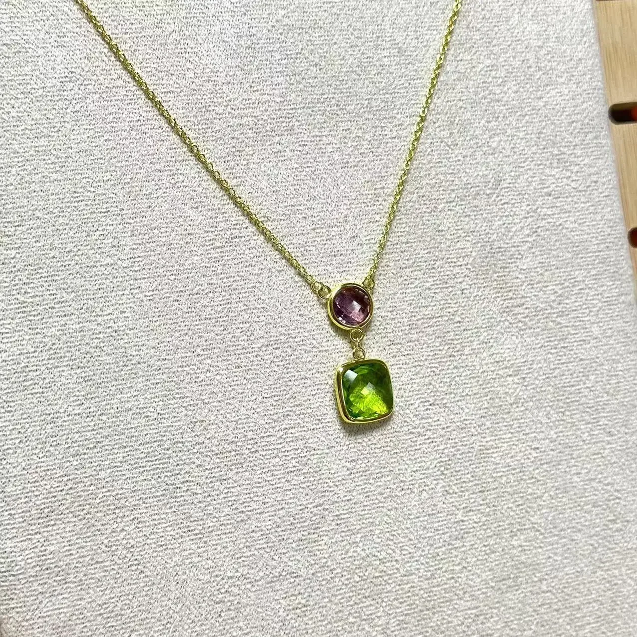 Origineel ontwerp snoepkleurige kristallen aangepaste hanger ketting voor dames 45 cm verguld