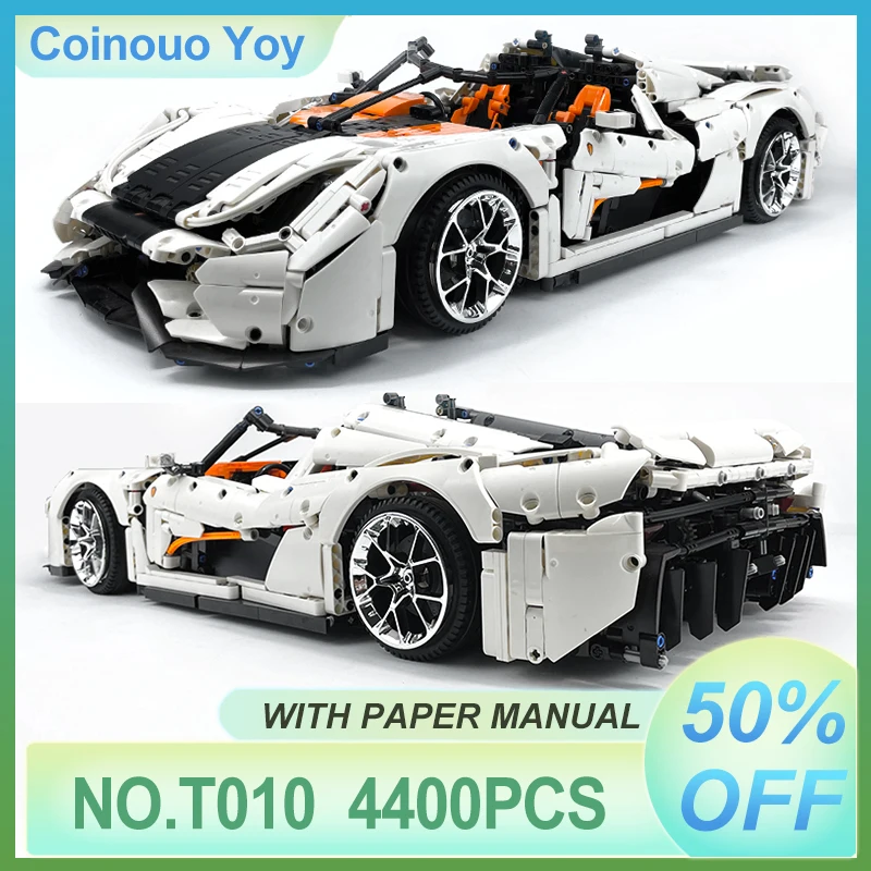 

MOC T010 городской технический супер спортивный гоночный автомобиль 1:8 модель гиперкара строительные блоки кирпичи головоломки DIY игрушки рождественские подарки дети