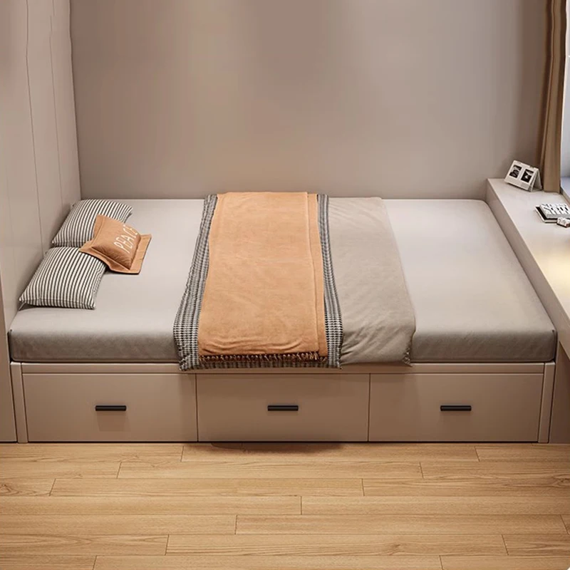 

Queen Double Bed Luxury Children Massage Design Tatami Beauty Multifunctional Bed Princess Sleeping Beliche Unique Furniture