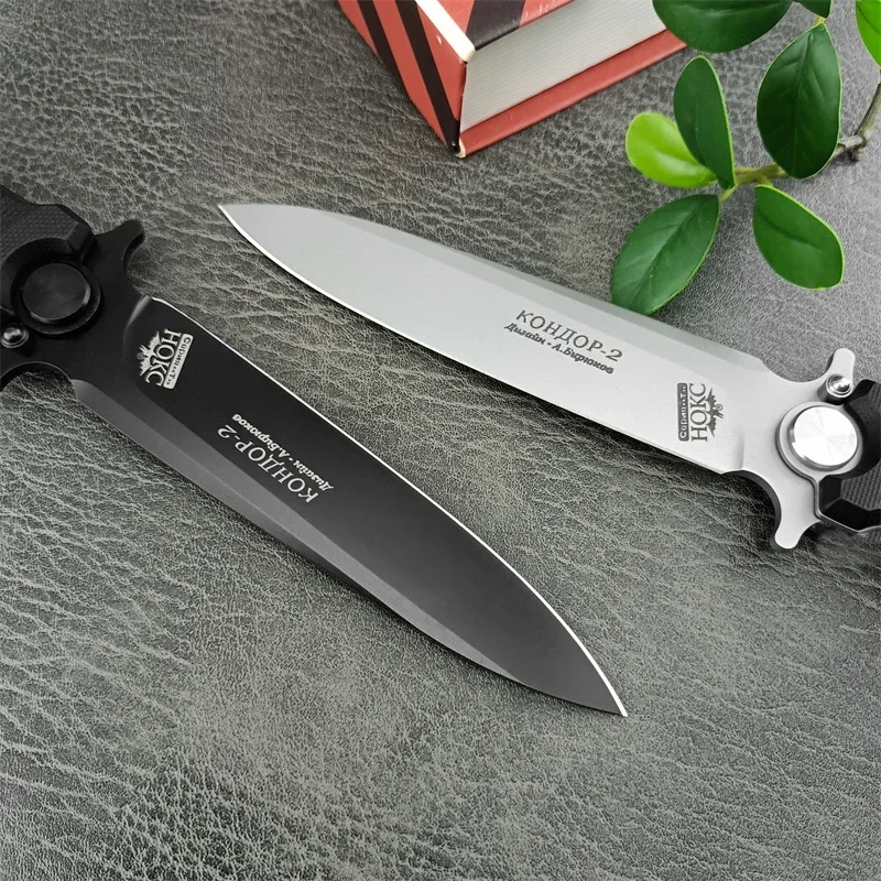 Russian HOKC Military Folding Knife D2 Blade Black G10 Handle Tactical Outdoor Hunting Survival Knives Camping Sharp Pocket Tool