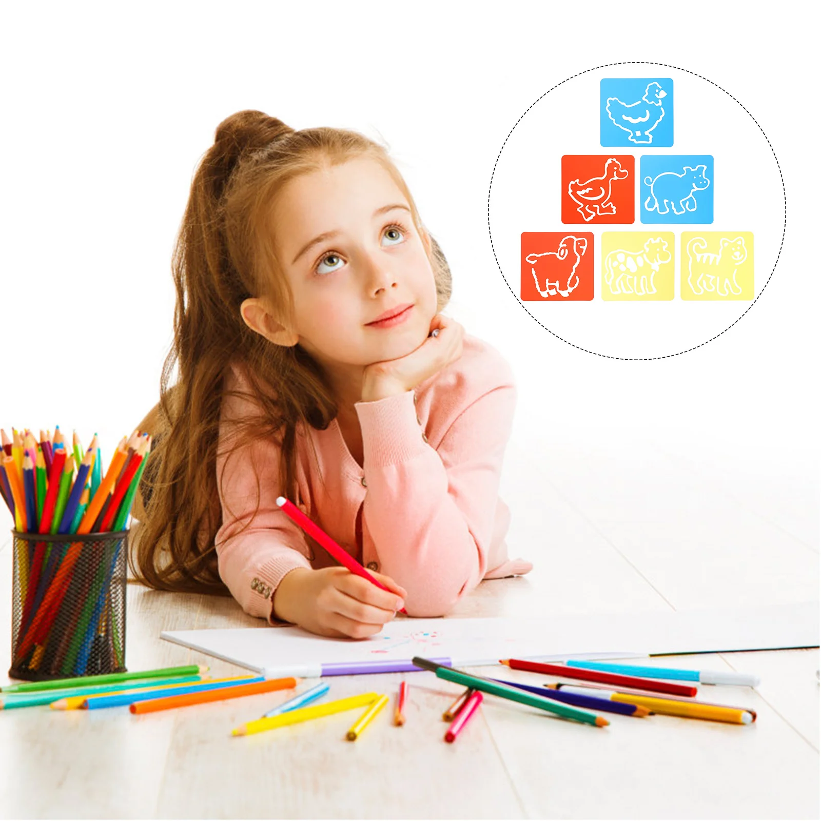 

2 set Reusable Drawing Stencil Set For Kids Animal Templates Doodle Board Accessories Drawing Template Art Supplies