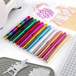 12pcs/Pack Rainbow 15cm x1.3m Hot Foil Rolls Heat Activated Foils For Adding Stunning Elements To DIY Scrapbooking Card Crafts