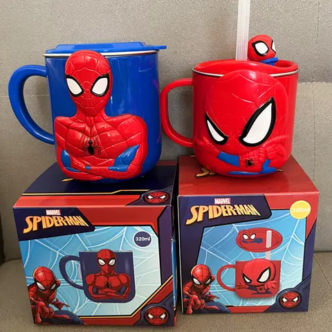 Cool Spider-Man Stainless Steel Mug Cartoon Couple Water Cup Household High Quality Breakfast Milk Mugs Office Coffee Cups Gifts