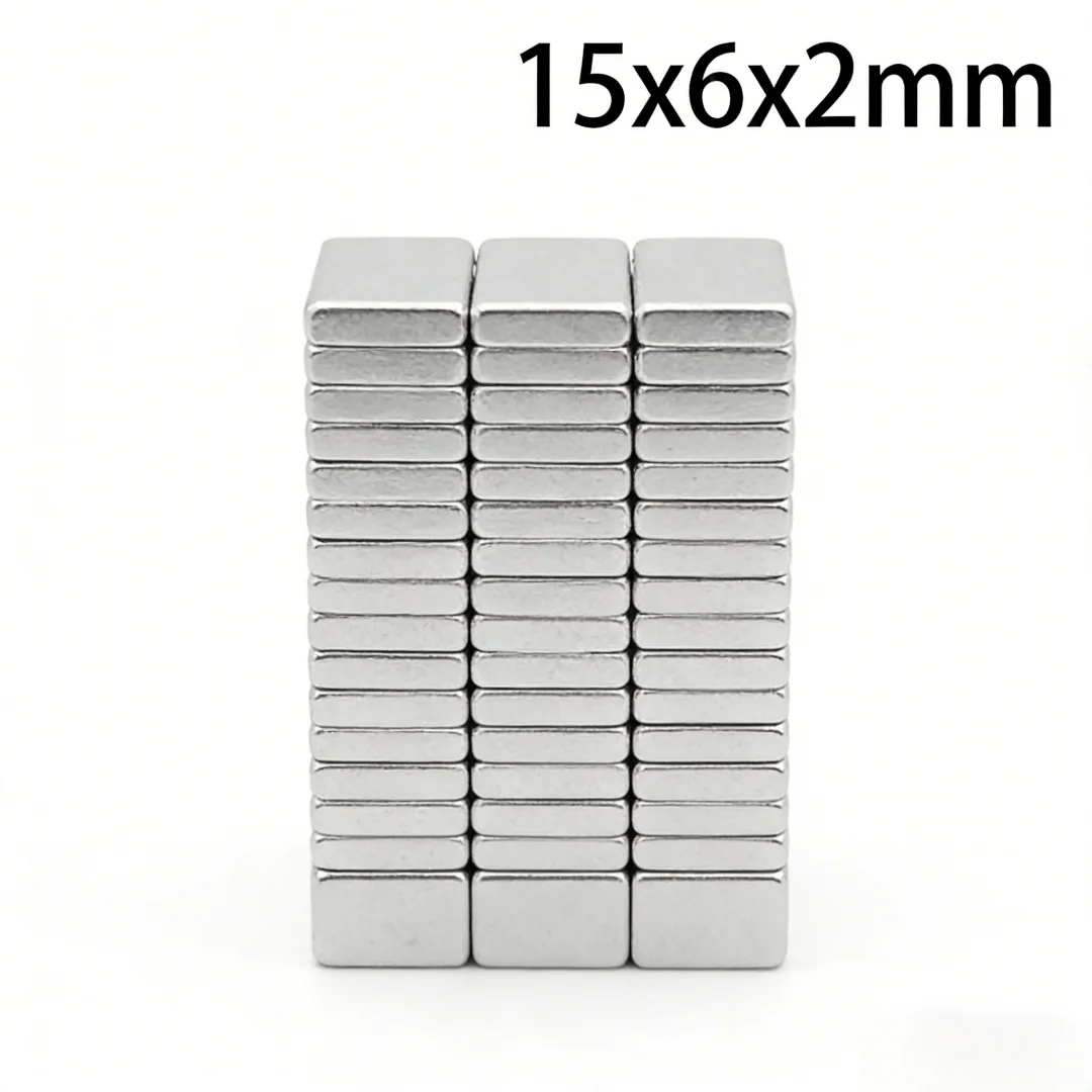 15x6x2mm Sheet Powerful Magnets 15*6*2 Strong Block Magnets For Fridge DIY Building Scientific Craft 15x6x2