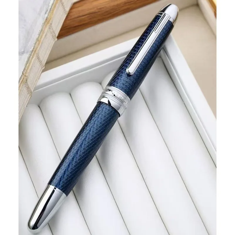 

MAJOHN P136 Twilight Blue Epoxy Resin Coated Metal Piston Pen with Three Dimensional Pattern Anti Slip Stainless Steel PenHolder