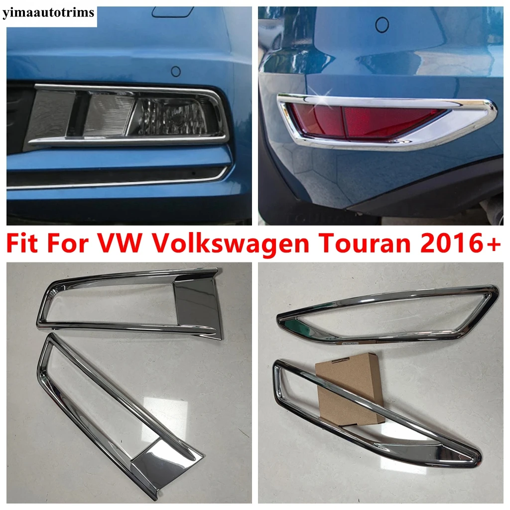 

Car Front Rear Fog Lamp Light Frame Stickers Cover Trim For VW Volkswagen Touran 2016 - 2022 ABS Chrome Accessories Exterior Kit
