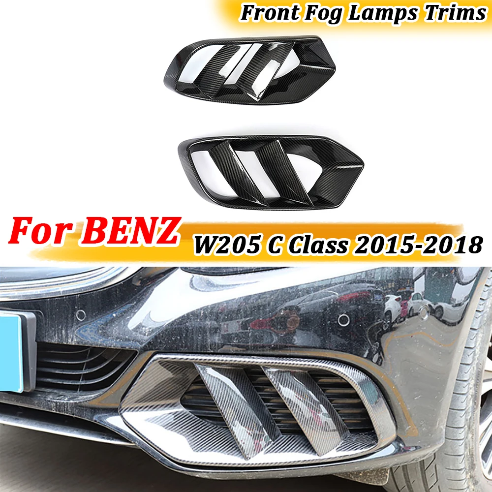 

Carbon Fiber Front Bumper Air Vent Outlet Cover Trim Mesh Grill for Benz W205 C Class C180 C200 2015-2018 Grille Trim FRP