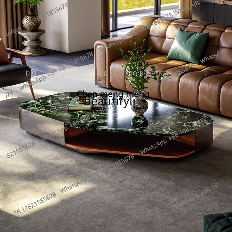 

cc182Italian minimalist coffee table living room home 2025 new light luxury special-shaped marble coffee table