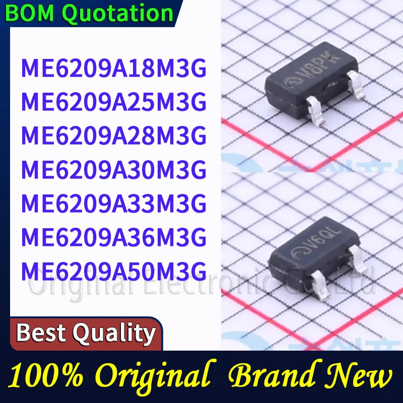 

20pcs/lot ME6209A18M3G ME6209A25M3G ME6209A28M3G ME6209A30M3G ME6209A33M3G ME6209A36M3G ME6209A50M3G