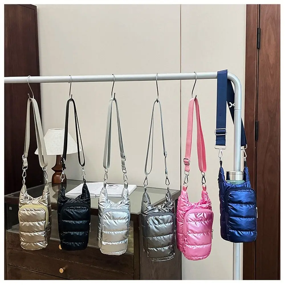 

Shoulder Strap Water Bottle Carrier Bag Nylon Front Pocket Water Bottle Holder Down Portable Water Bottle Sling Bag Case Travel