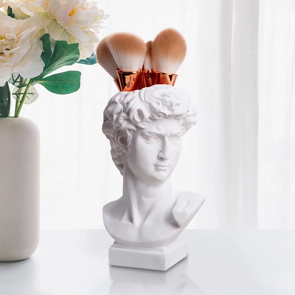 

Resin Bonsai Pot Compact Plant Container for Desk Balcony Indoor Outdoor Use Creative Statue Pen Brush Holder Resin Plant Pot