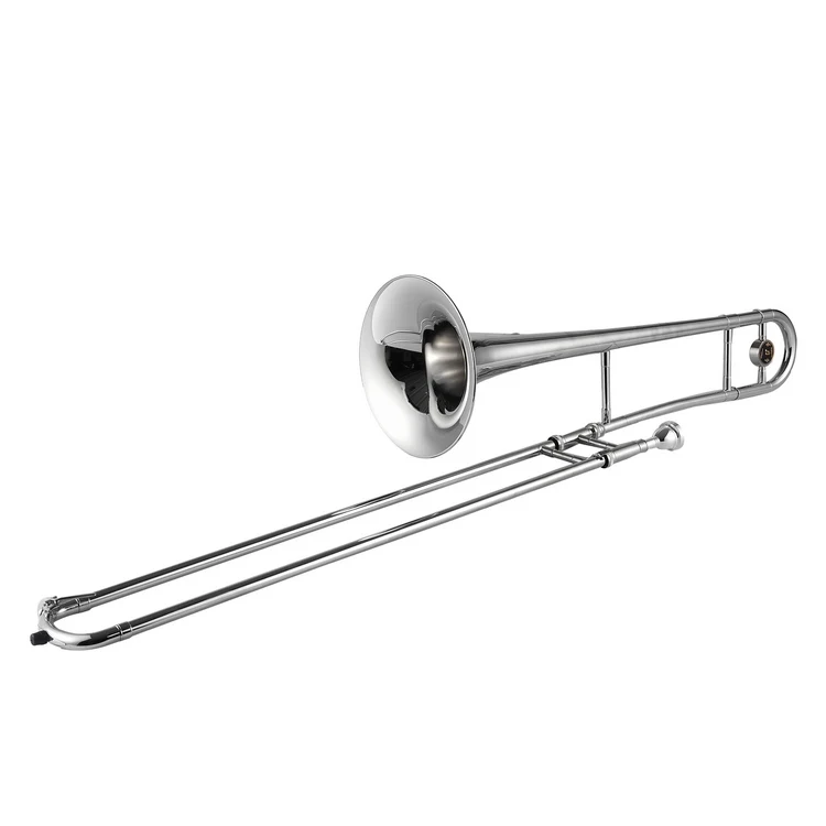 

Hooqu Silver Trumpet Alto Trombone Brass Bb Tone B Flat Wind Instrument With Cupronickel Mouthpiece Cleaning Stick Case