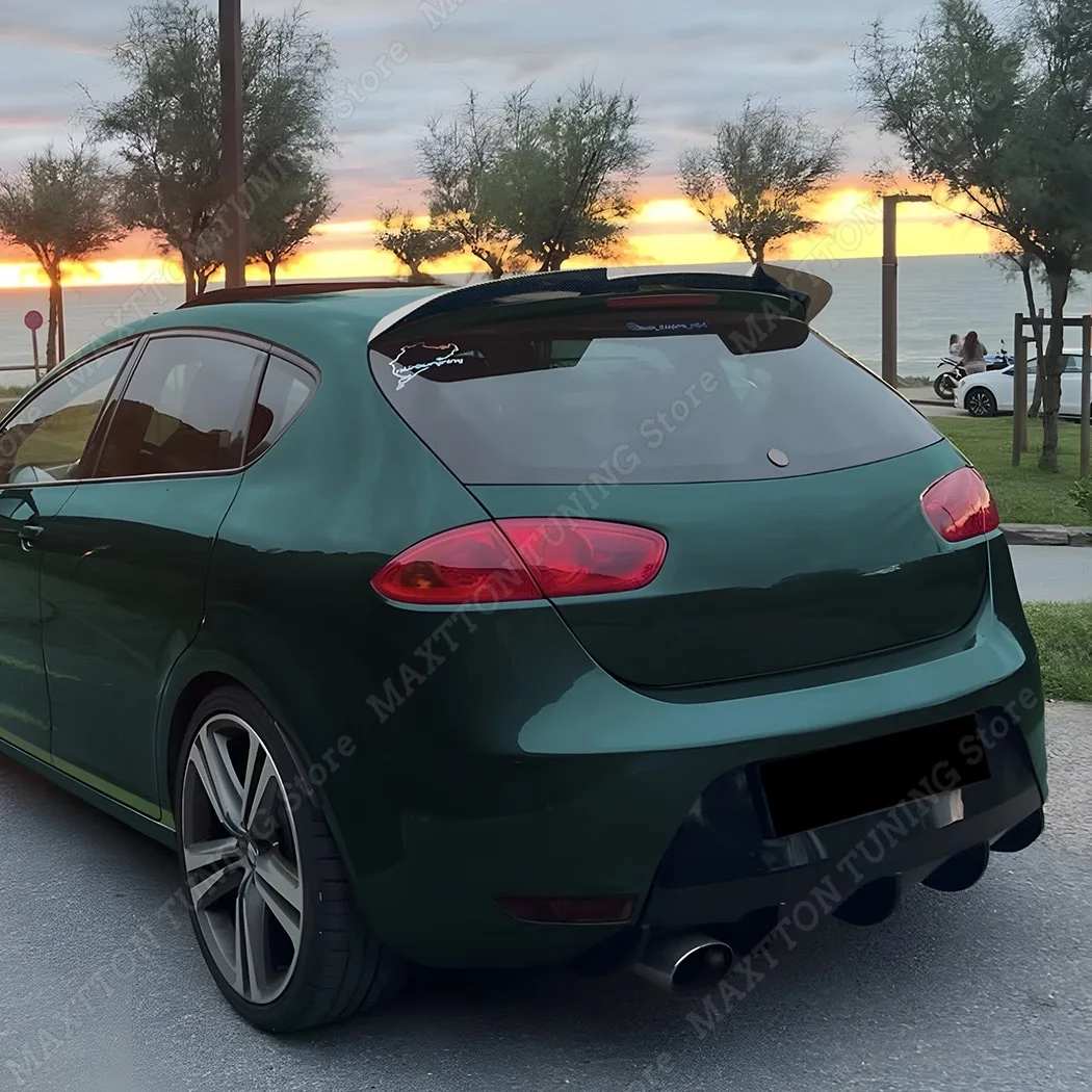 for SEAT Leon MK2 1P 2009-2013 Facelift Cupra R TDI TSI TFSI Gloss Black ABS UV Coat Rear Boot Roof Spoiler Wing Lip Kit Tuning