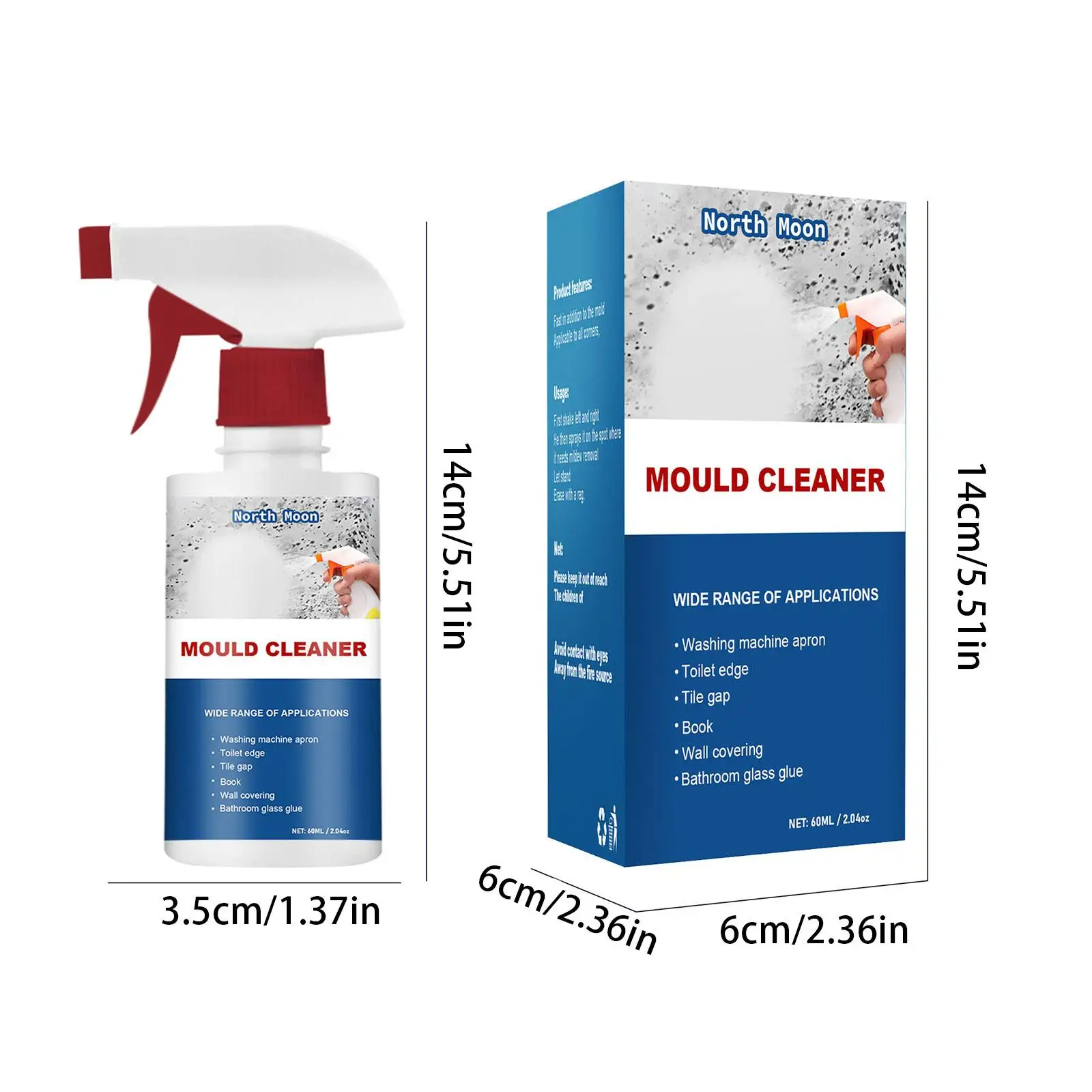 60ml Mildew Remover Spray Ceiling Bathroom Ceramic Wall Surface Anti-Mould Cleaning Foam Multi Effect Cleaning Decontamination