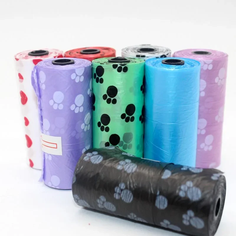 1 Roll 15pcs Pet Poop Bag Multipurpose Carrier Garbage Clean Dog Waste Poop Bag Dog Accessories Pet Supplies Pet Trash Bags