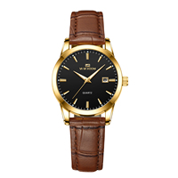 VA VA VOOM Brand Gold Women Watch Classic 29mm Leather Girl Clock Quartz Movement Fashionable 3Bar Waterproof Work Banquet Watch