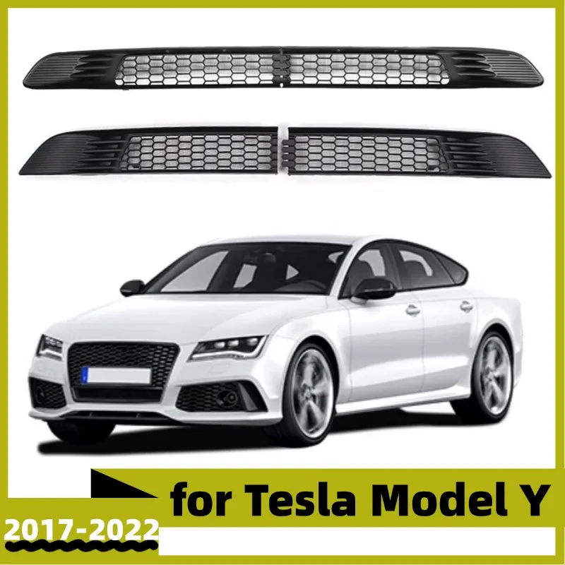 For Tesla Model 3 2017-2022 Lower Bumper Anti Insect Net Anti Dust Proof Inner Vent Grille Cover Insect-proof Front Cover Mesh