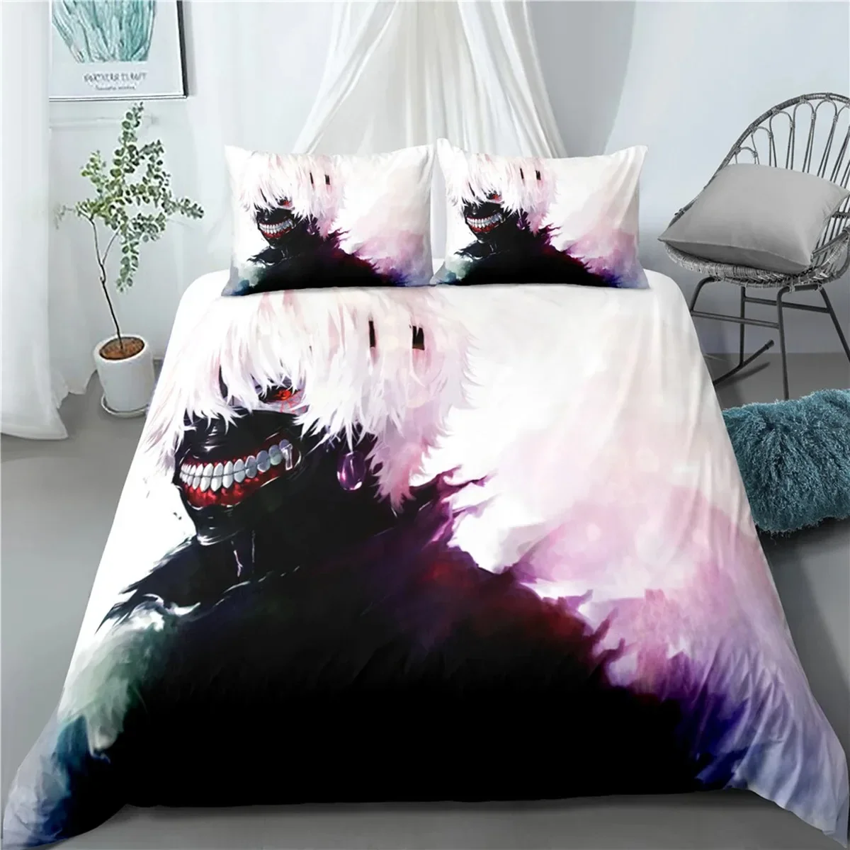 

Anime Tokyo Ghoul 3D NEW Duvet Cover Pillowcase Bedding Set Adult Boy Girl Bedroom Decoration Children Single Double Large