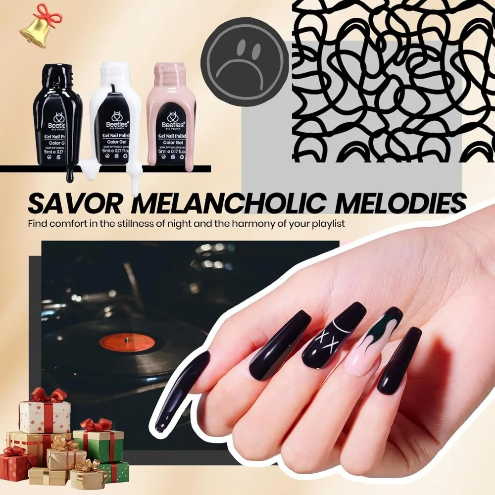 Kit de vernis à ongles Gel 68 pièces avec lumière UV, ensemble de manucure complet 35 couleurs avec Base et manteaux de finition pour un usage domestique