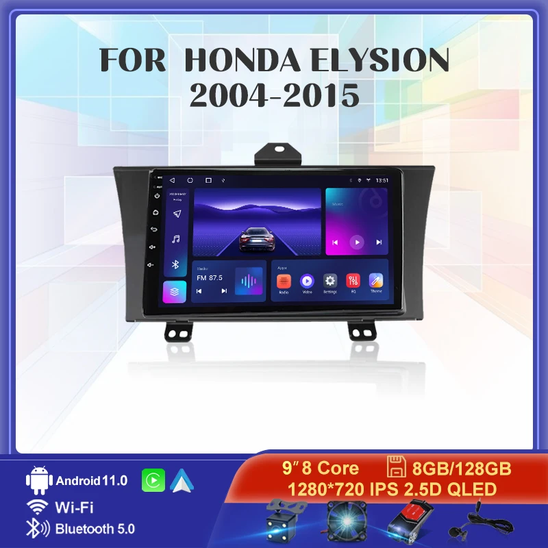 

9" Android 11 Car Radio For Honda Elysion 2004-2015 Multimedia Player GPS 4G WIFI 2din Carplay Auto Stereo DVD Head Unit 8+128G