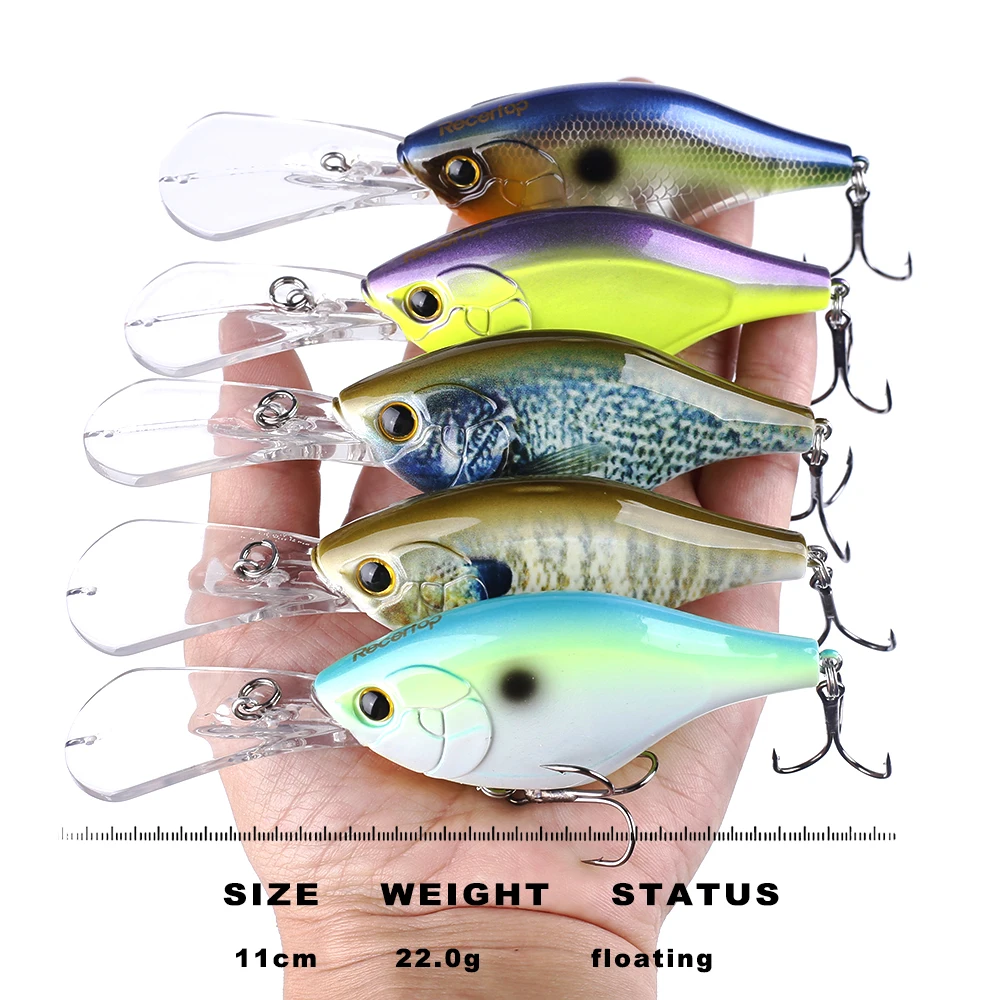 CCLTBA 11cm 22g Deep Diving Rattle Crankbait Fishing Lures Float Wobble Artificial Bait for Bass Fishing Deepwater Lure Tackle