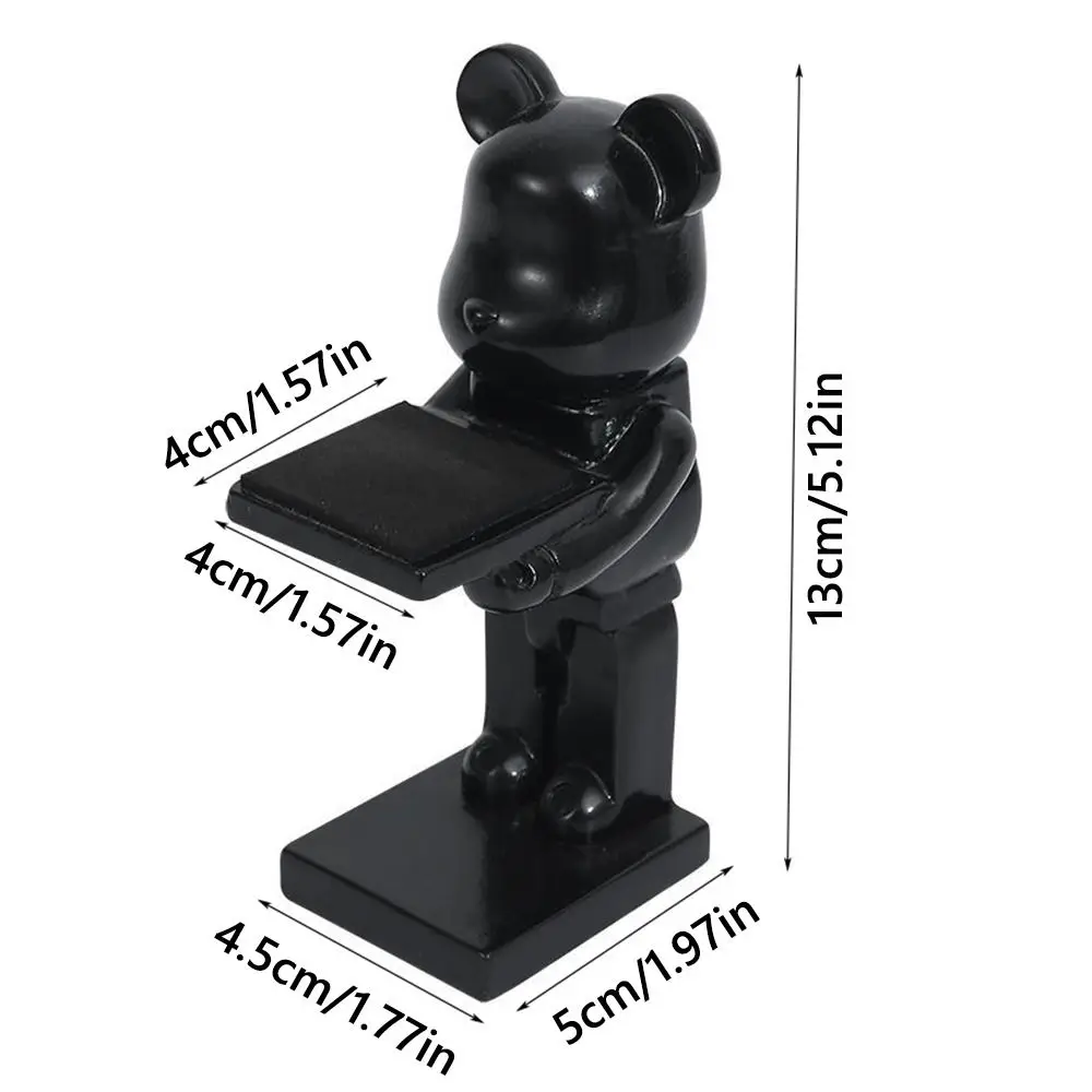 Multicolor Cartoon Bear Watch Holder Resin Figurine Display Stand Wireless Charger Support Crafts for For Apple Watch view 6