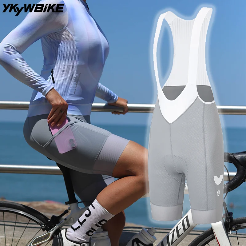 

YKYWBIKE Women Cycling Bib Shorts with 6 Hours Padded Female Road Bike Bib Short Pants Summer Bicycle Bib Pants Pro Team