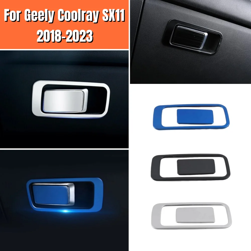 

Car Copilot Glove Storage Box Handle Sticker Trims Stainless Interior Auto Styling For Geely Coolray SX11 2018-2023 Accessories